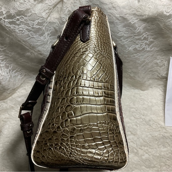 *FIRM* EXCELLENT BRAHMIN MINI ARNO PECAN ivory & ?  CROSSBODY / HANDBAG - Picture 4 of 11